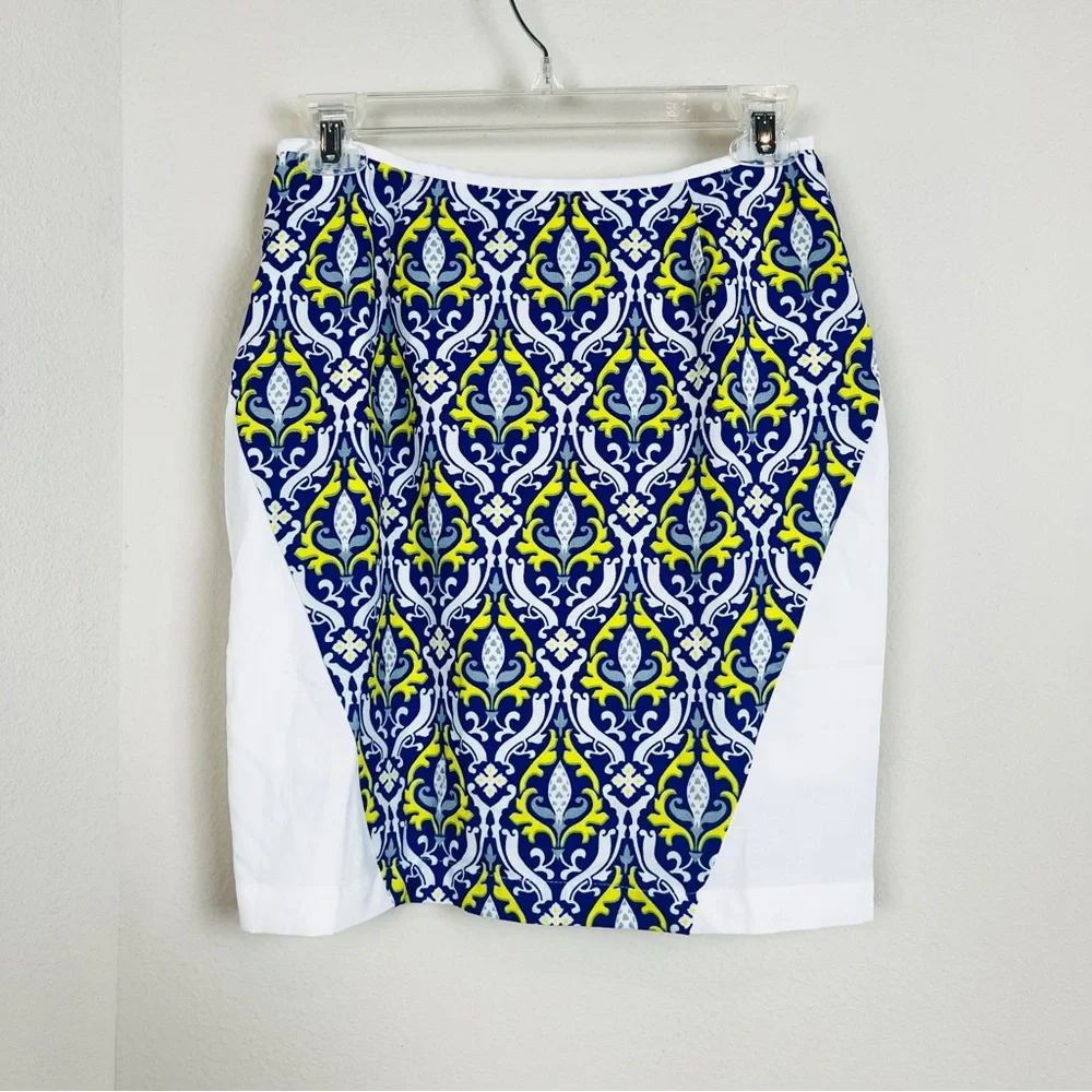 JOY & CO Blue White Regency 2 Piece Crop Top Mini Skirt SMALL Sleeveless NWT